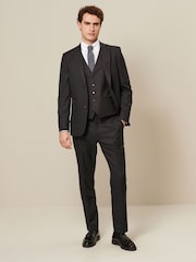 Brown Textured Wool Suit: Waistcoat - Image 2 of 4