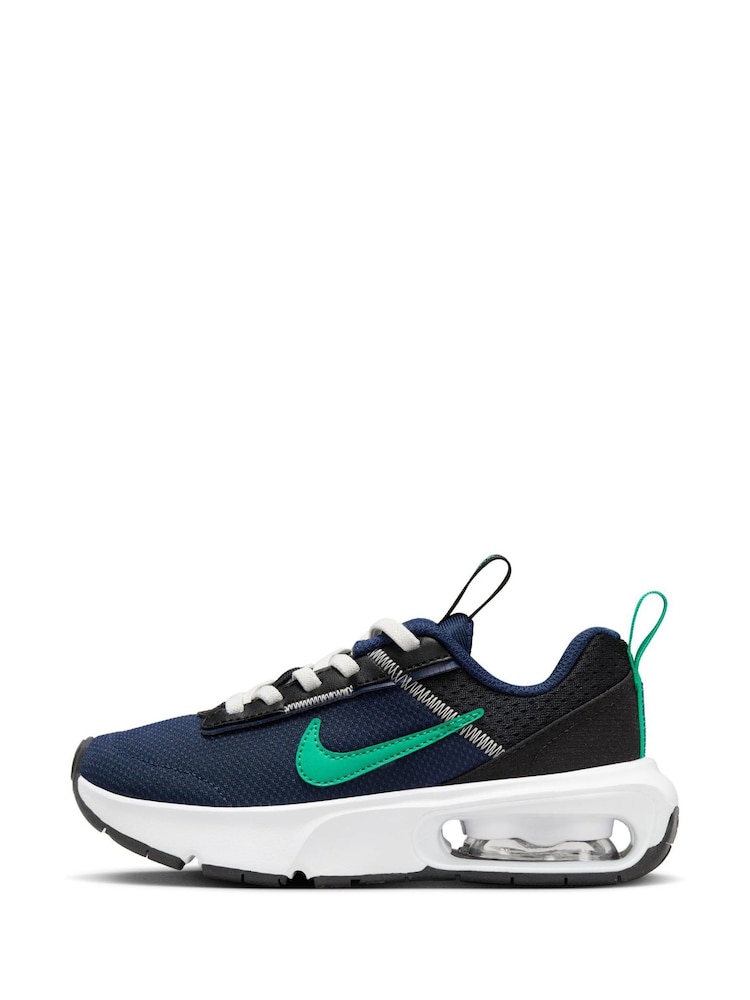Nike Navy/Green Junior Air Max INTRLK Lite Trainers - Image 2 of 10