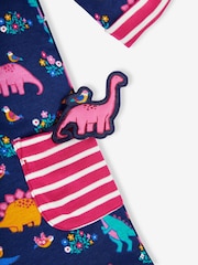 JoJo Maman Bébé Navy Blue Dino & Bird Girls' A-Line Dress - Image 4 of 4