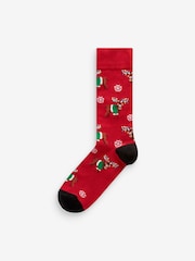 Christmas Pattern 5 Pack Christmas Novelty Socks - Image 1 of 5