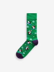 Christmas Pattern 5 Pack Christmas Novelty Socks - Image 3 of 5