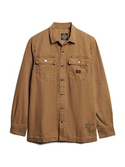 Superdry Brown Canvas Workwear Overshirt - Image 1 of 7