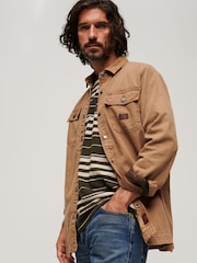 Superdry Brown Canvas Workwear Overshirt - Image 4 of 7