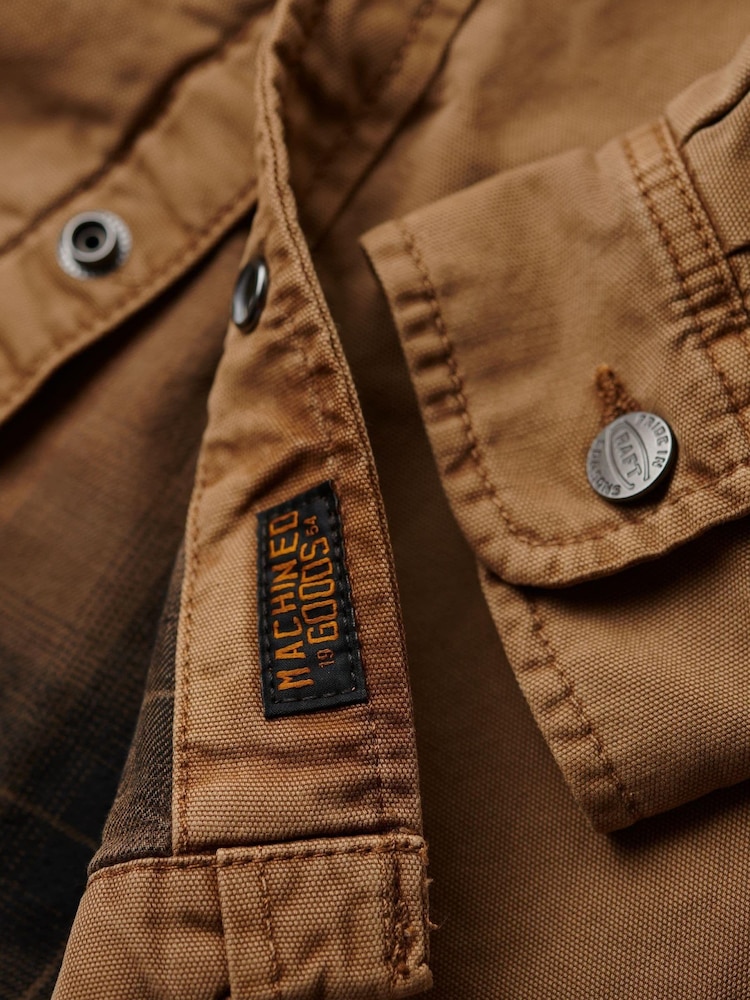 Superdry Brown Canvas Workwear Overshirt - Image 7 of 7 Superdry Brown Canvas Workwear Overshirt - Image 7 of 7