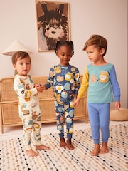 Blue/Green Food Snuggle Pyjamas 3 Pack (9mths-8yrs) - Image 2 of 13