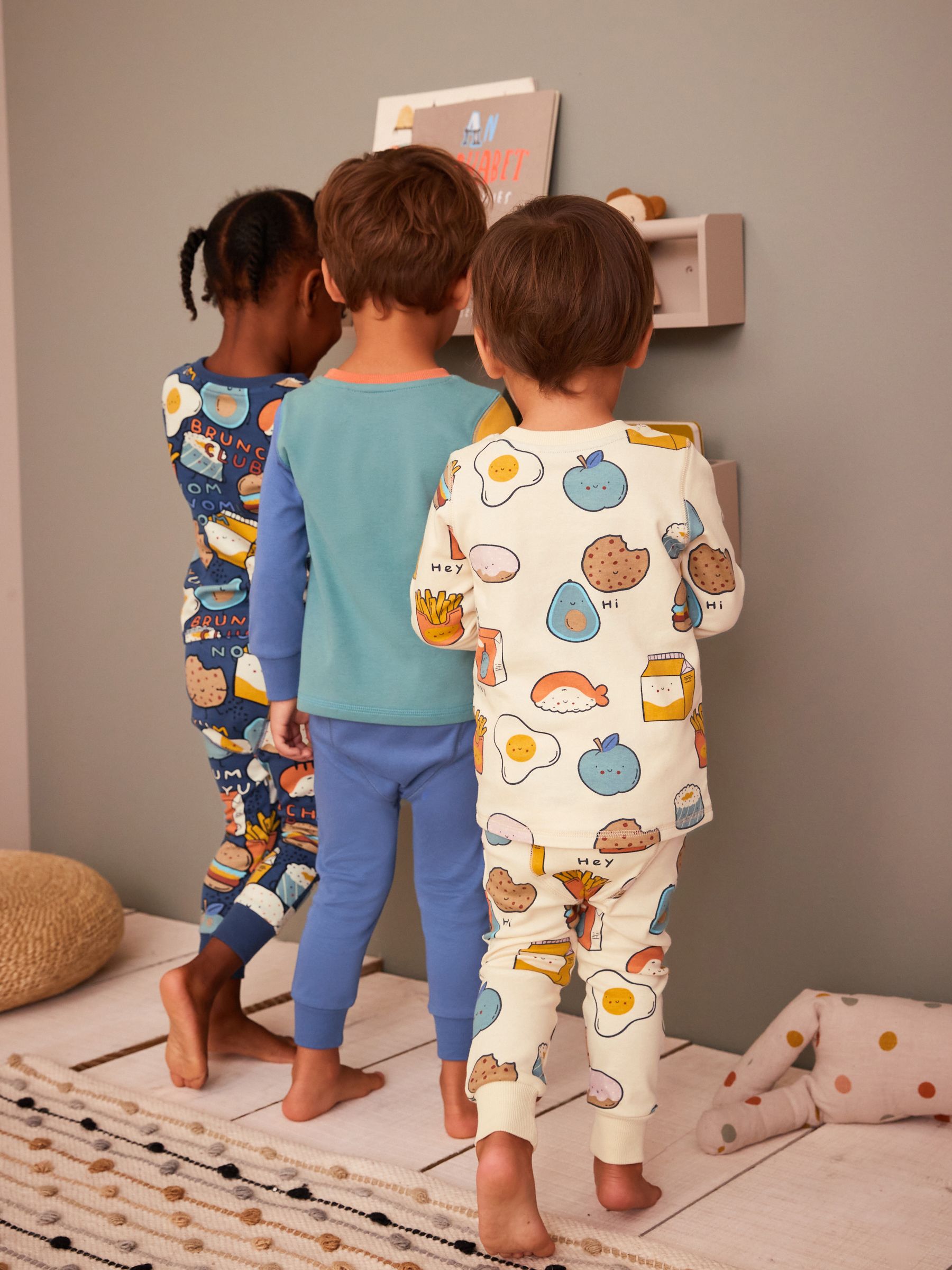 Buy Blue Green Food Snuggle Pyjamas 3 Pack 9mths 8yrs from Next Lithuania