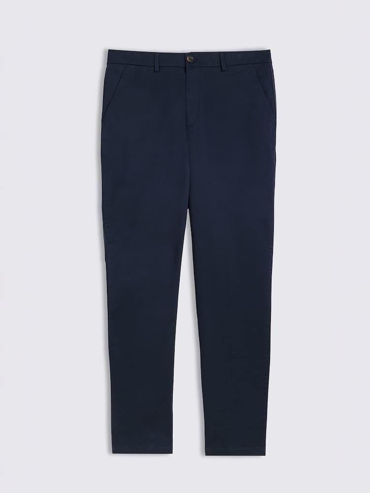 MOSS Navy Tailored Fit Stretch Chino Trousers - Image 5 of 5