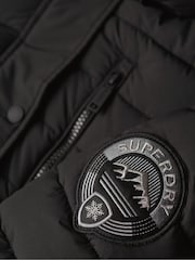 Superdry Black Fuji Hooded Mid Length Puffer Jacket - Image 6 of 7
