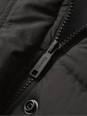 Superdry Black Fuji Hooded Mid Length Puffer Jacket - Image 7 of 7