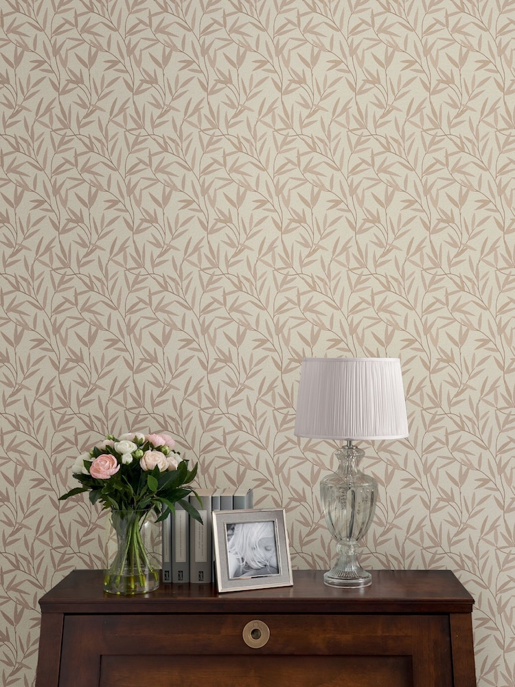 Laura Ashley Natural Willow Leaf A4 Wallpaper Sample - Image 1 of 2