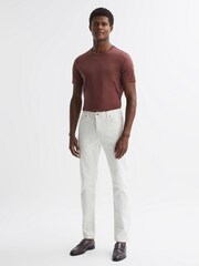 Reiss Copper Day Mercerised Cotton Crew Neck T-Shirt - Image 3 of 5