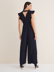 Phase Eight Blue Kallie Frill Jumpsuit - Image 2 of 6