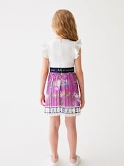 Baker by Ted Baker Plissiertes 2-in-1 Kleid mit Markensaum, Pflaumenlila - Bild 2 von 8