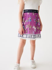 Baker by Ted Baker Plissiertes 2-in-1 Kleid mit Markensaum, Pflaumenlila - Bild 3 von 8