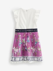 Baker by Ted Baker Plissiertes 2-in-1 Kleid mit Markensaum, Pflaumenlila - Bild 6 von 8