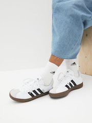 adidas White/Black VL Court 3.0 Trainers - Image 1 of 12