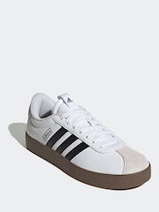 adidas White/Black VL Court 3.0 Trainers - Image 8 of 12