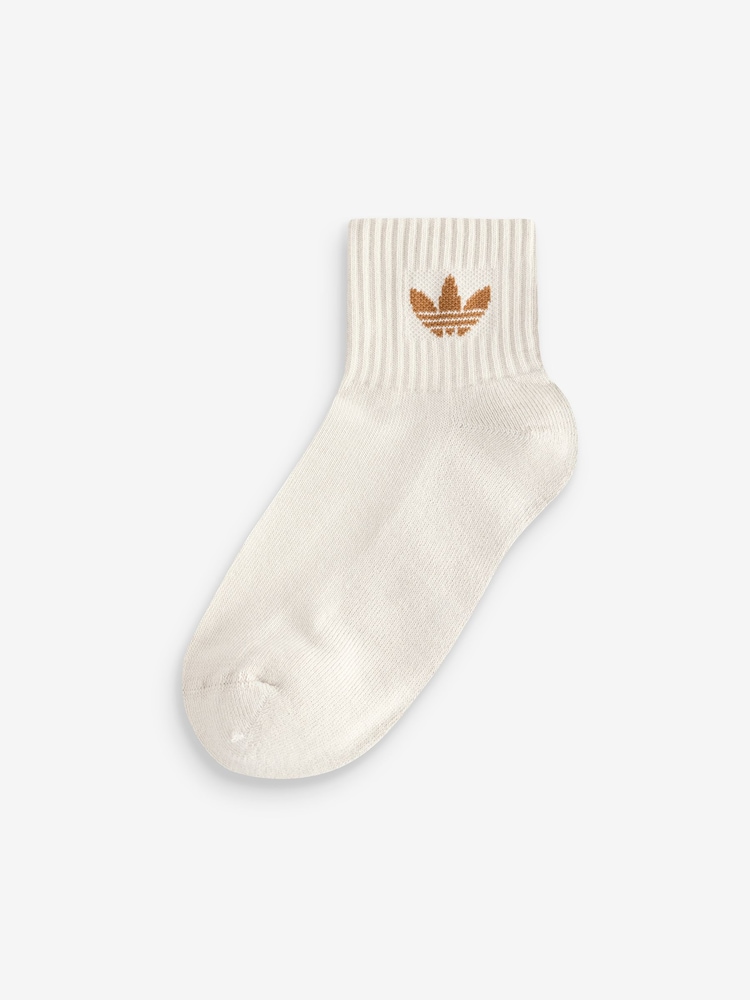 adidas Brown Mid Ankle Socks 3 Pack - Image 4 of 6