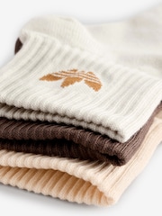 adidas Brown Mid Ankle Socks 3 Pack - Image 6 of 6