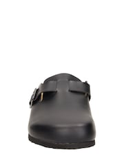 Novo Black NASH Footbed Closed Toe Buckle Clog Mules - Image 4 of 4