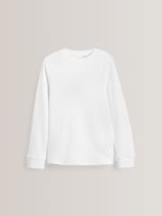 Grey/White Long Sleeve Thermal Tops 2 Pack (2-16yrs) - Image 4 of 5