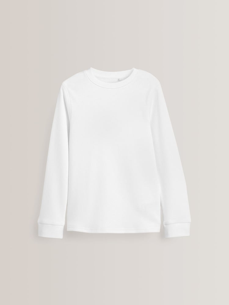 Grey/White Long Sleeve Thermal Tops 2 Pack (2-16yrs) - Image 4 of 5