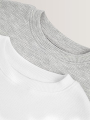 Grey/White Long Sleeve Thermal Tops 2 Pack (2-16yrs) - Image 5 of 5