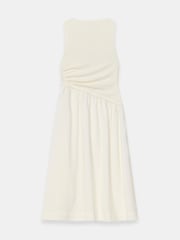 Mint Velvet Cream Asymmetric Waist Midi Dress - Image 7 of 7