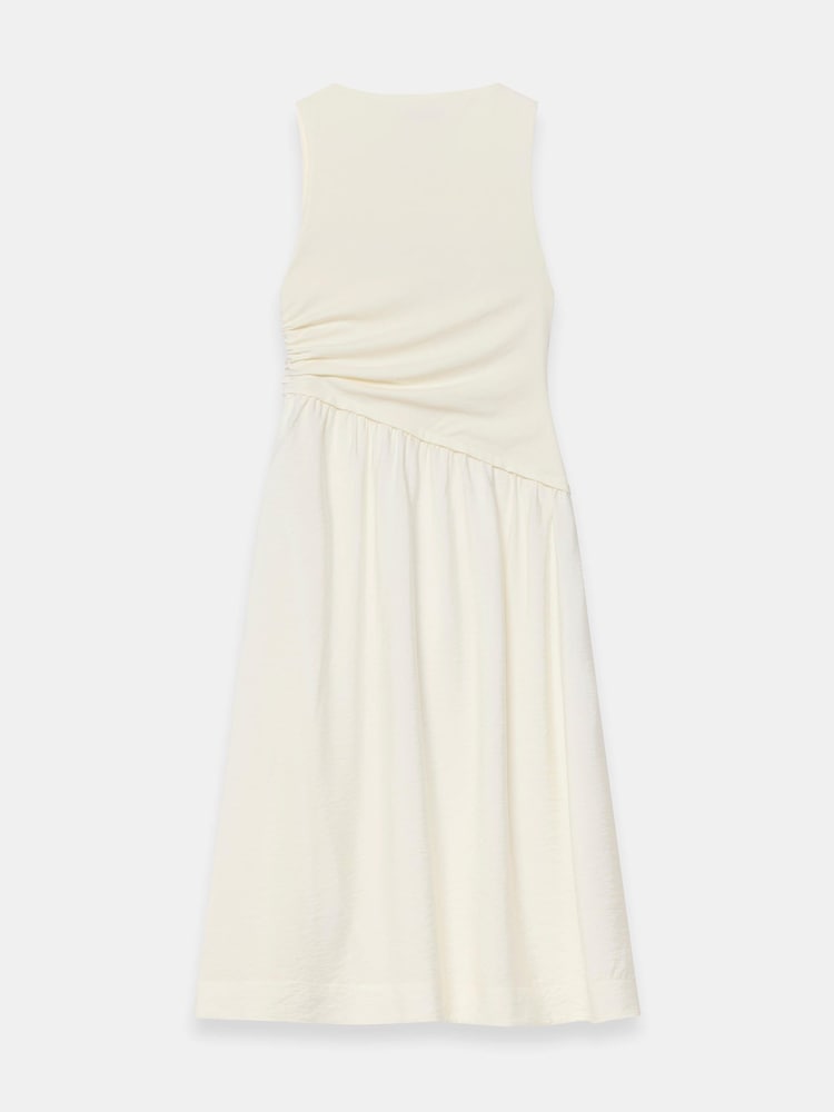 Mint Velvet Cream Asymmetric Waist Midi Dress - Image 7 of 7