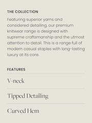 Navy Blue Premium Long Sleeve Contrast V-Neck Top - Image 4 of 10
