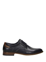 Novo Blue Naples Stitch Detail Derby Lace Up Shoes - Image 2 of 4