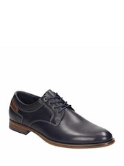 Novo Blue Naples Stitch Detail Derby Lace Up Shoes - Image 3 of 4