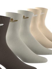 브라운 - adidas originals 트레포일 크루넥 양말 6 팩 - 7의 이미지 2