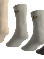 브라운 - adidas originals 트레포일 크루넥 양말 6 팩 - 7의 이미지 3