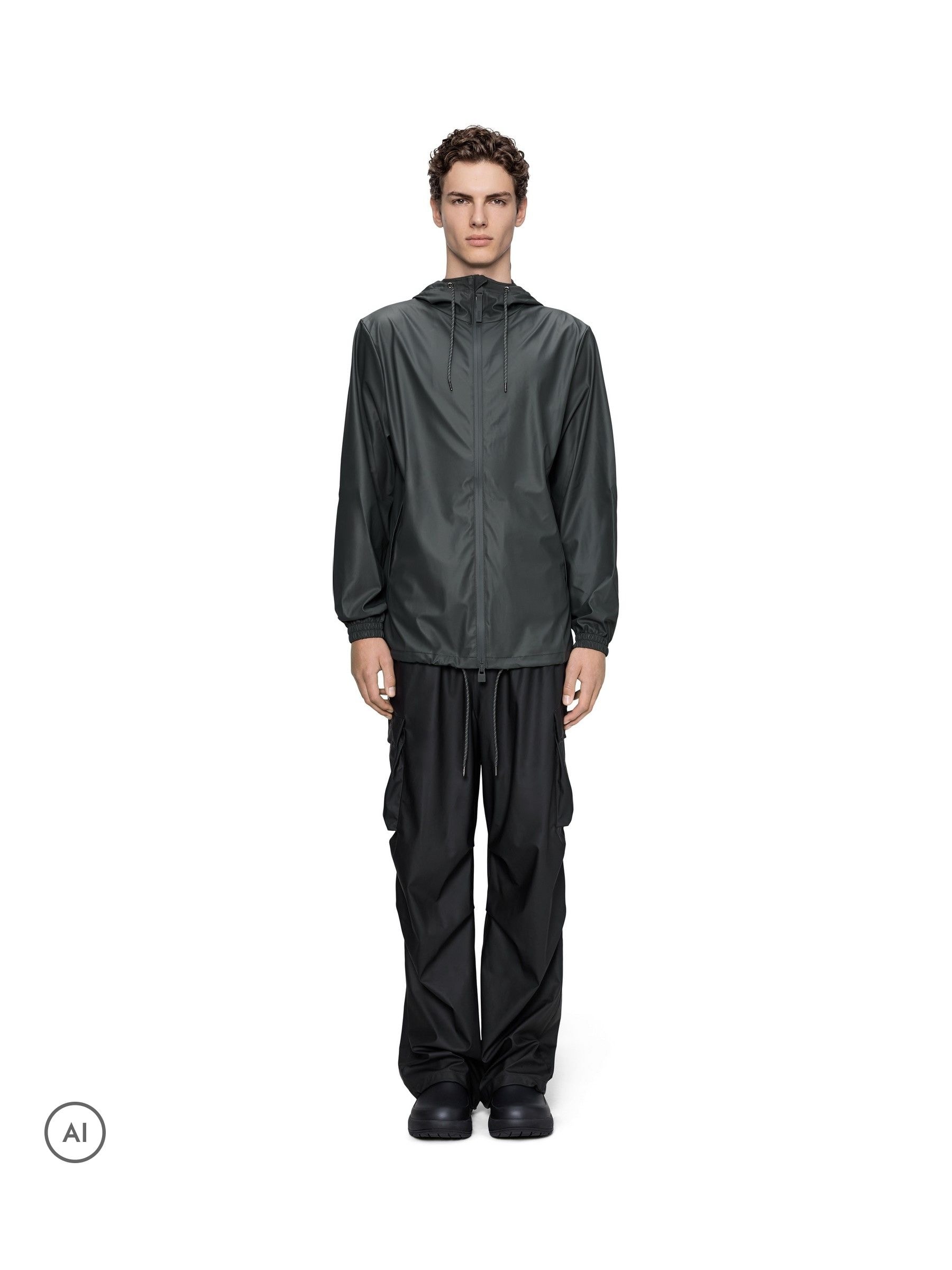 Rains Men's Dark Grey 153 Breaker Waterproof Jacket - X Large - Image 3