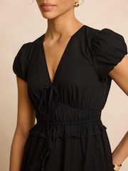 Mint Velvet Black Cotton Midi Dress - Image 6 of 8