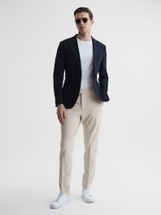 Reiss Ecru Found Slim-Fit Drawcord Trousers - Image 6 of 6