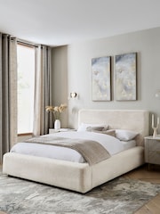 Oslo Faux Fur Oyster Houghton Upholstered Bed Frame - Image 2 of 6