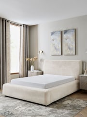 Oslo Faux Fur Oyster Houghton Upholstered Bed Frame - Image 3 of 6