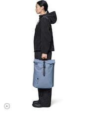 Rains Blue Rolltop Waterproof Rucksack - Image 1 of 2