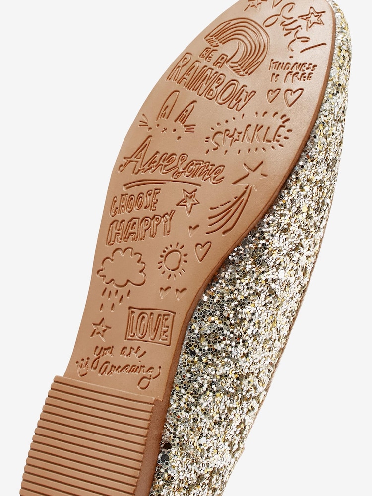 Gold Glitter Ballet Shoes - Image 5 of 5