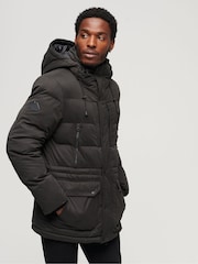 Superdry Black Hooded Parka Coat Jacket - Image 1 of 6