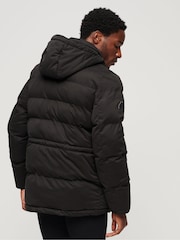 Superdry Black Hooded Parka Coat Jacket - Image 2 of 6
