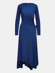 Lauren Ralph Lauren Indigo Blue Shelee Cutout Stretch Jersey Long Sleeve Dress - Image 7 of 7