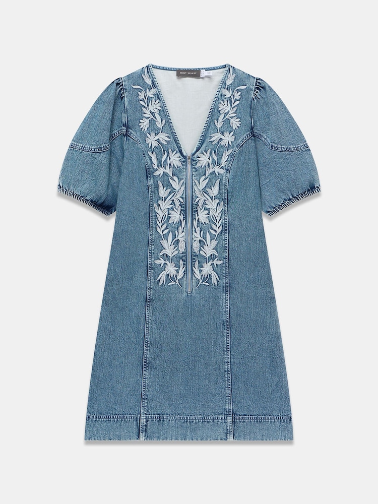 green denim dress zara Viral Zara Denim Dress XS (0-2)