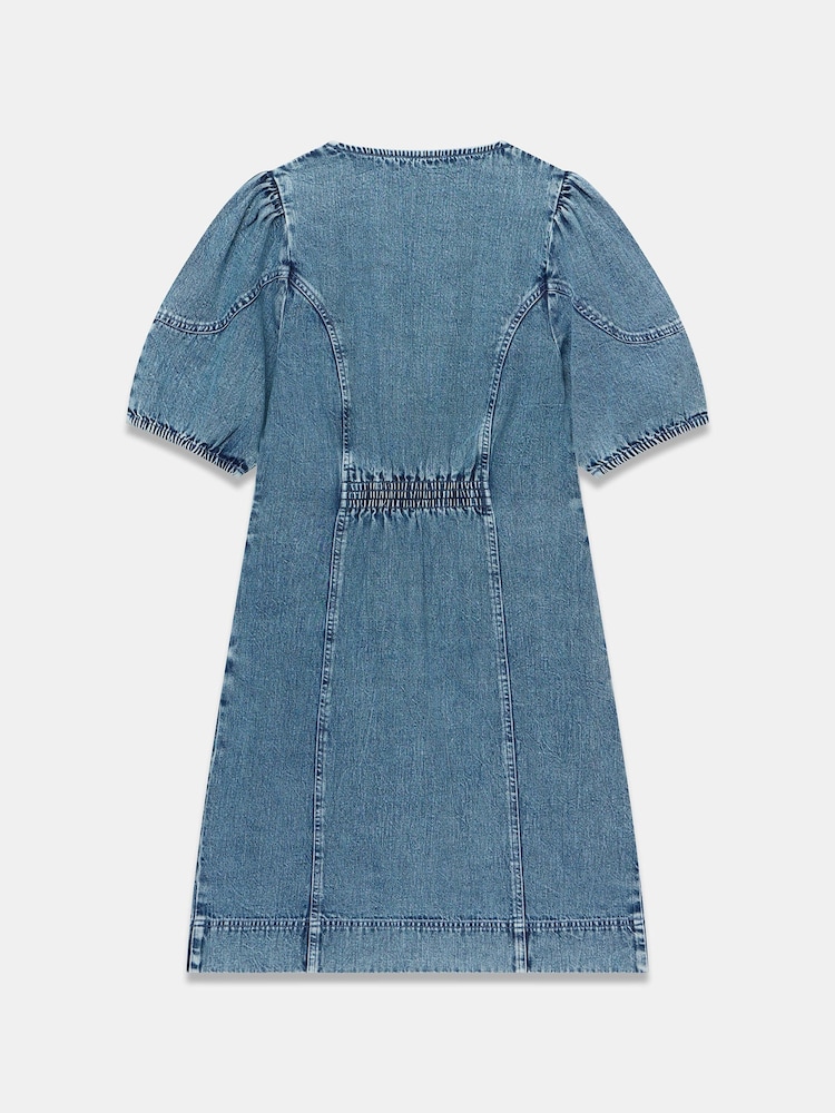 Mint Velvet Blue Embroidered Denim Mini Dress - Image 8 of 8 Mint Velvet Blue Embroidered Denim Mini Dress - Image 8 of 8