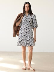 Mint Velvet Blue Geo Print Mini Dress - Image 3 of 8