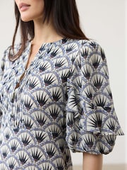 Mint Velvet Blue Geo Print Mini Dress - Image 4 of 8