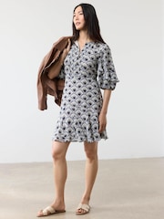 Mint Velvet Blue Geo Print Mini Dress - Image 6 of 8