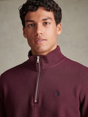 Красный - Трикотажный топ в рубчик с длиной 1/4 и воротником-хомутом U.S. Polo Assn - Изображение 4 8